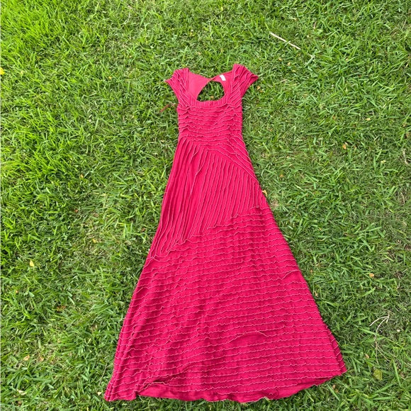 Free people red ruffle maxi gown - Picture 2 of 4